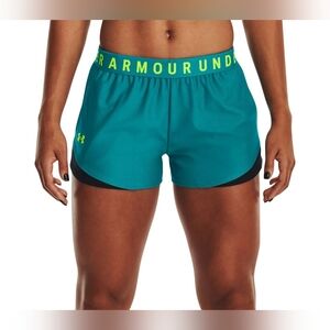 Under Armour Women's Coastal Teal Play Up 3.0 Shorts-Size Small